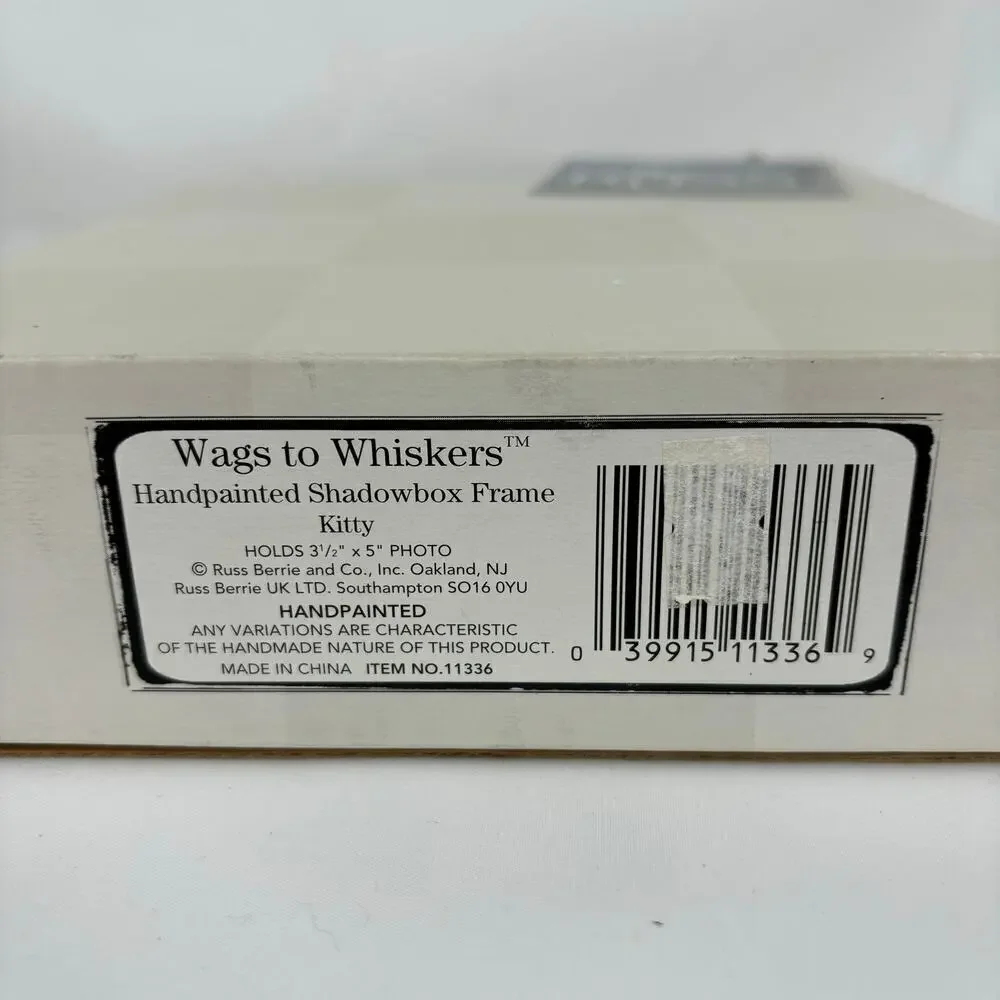 Russ Wags to Whiskers Cat Kitty Shadow Box Picture‎ Frame For 3.5 x 5 Inch Photo